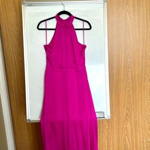Banana Republic Midi Halter Dress in Fuschia